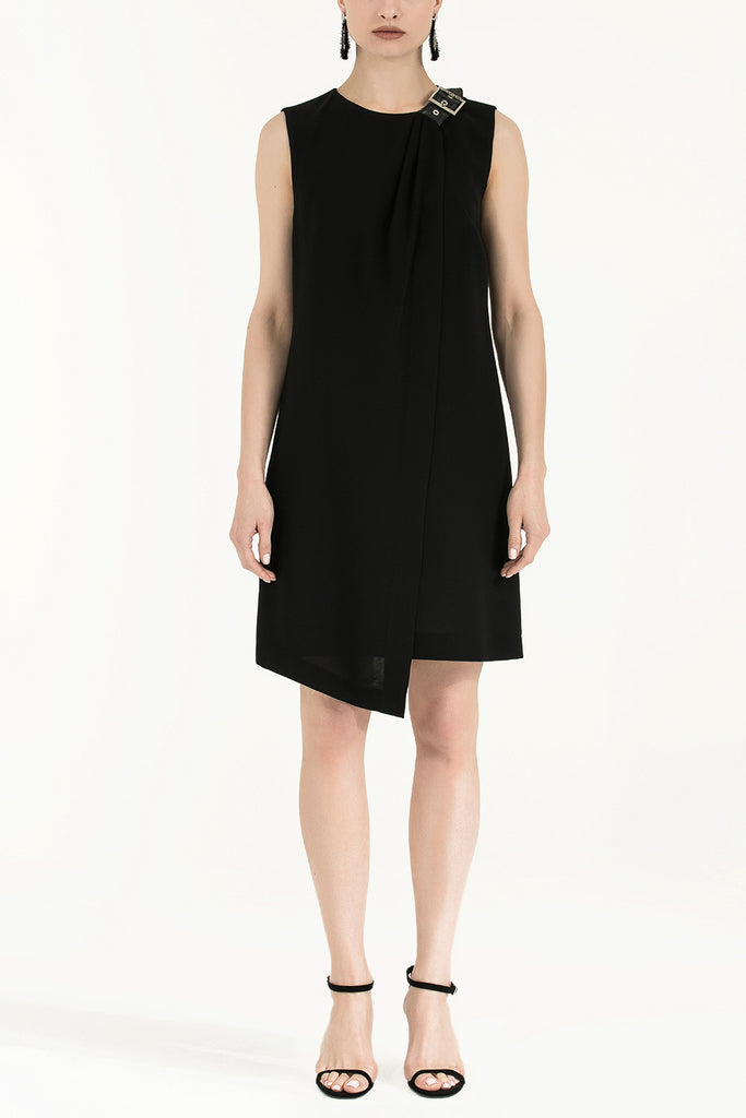 Asimetrik Kesim Elbise Siyah 91737