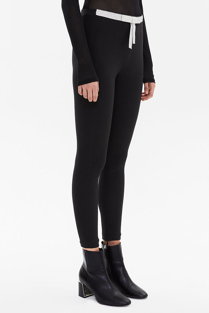 Black Slim fit gem-embellished Pants 41029