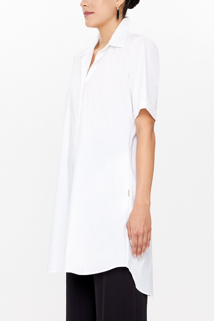 White Short sleeve poplin shirt 10732