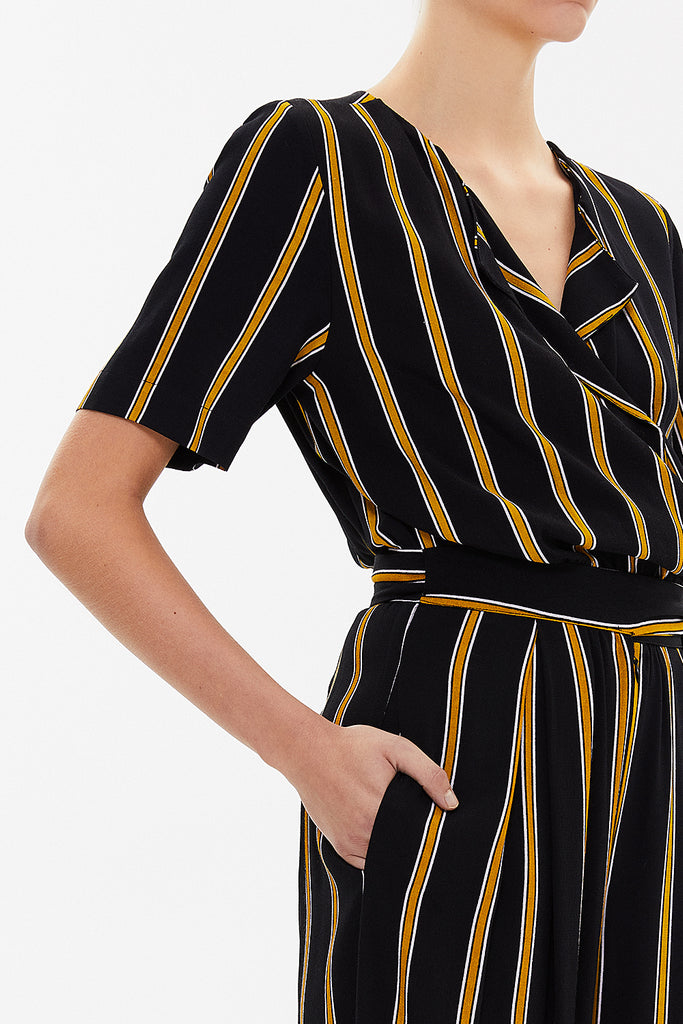 Black Wrap-over jumpsuit 10079