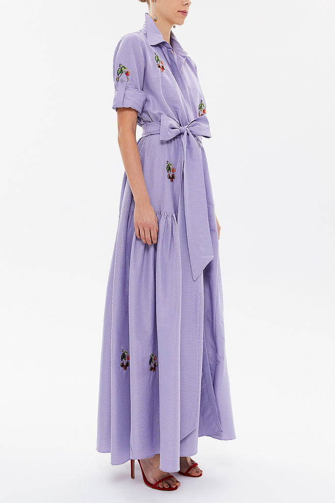 Lilac Embroidered maxi  dress 92866