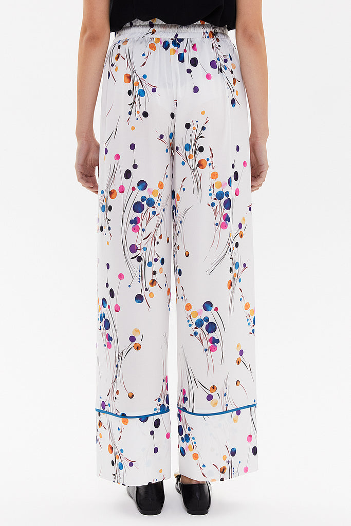 Pink Elastic waist wide cut pants 41344