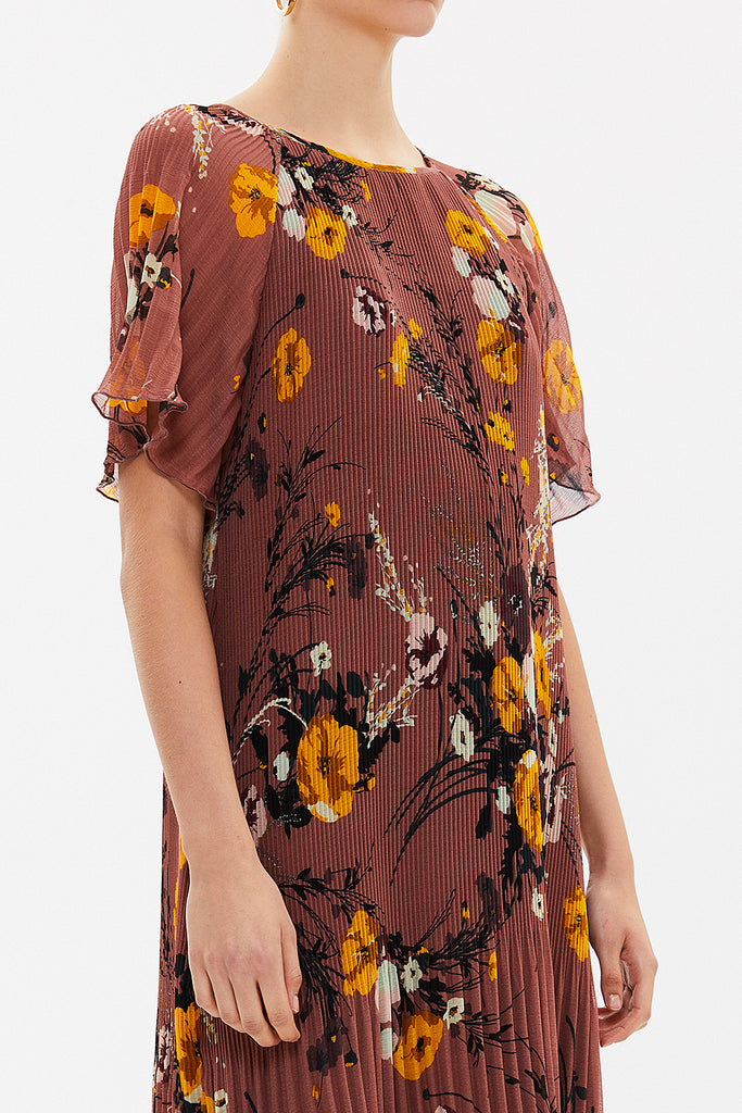 Dried Rose Pleated mini dress 92638