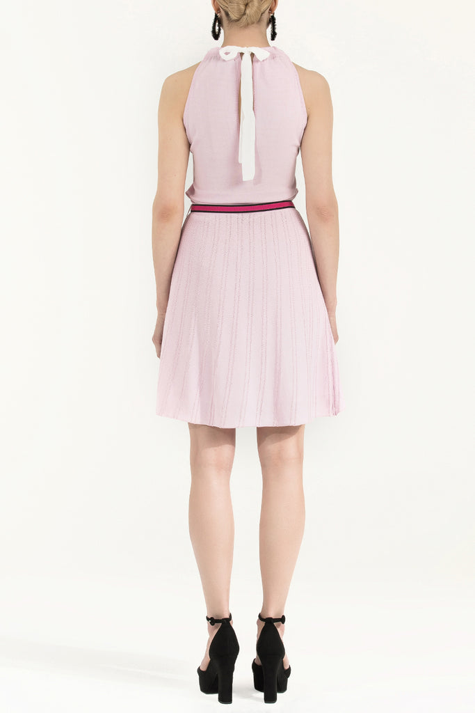 Lilac Pleated skirt knitwear dress 28057