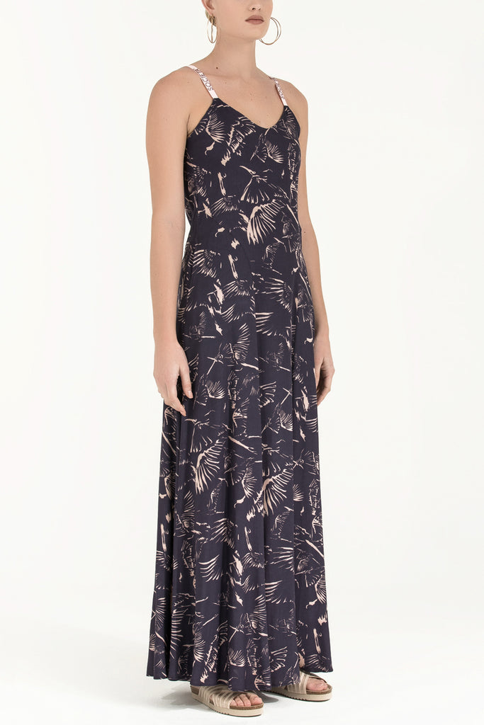 Kristal Taşlı Kolsuz Elbise Kahve 92337