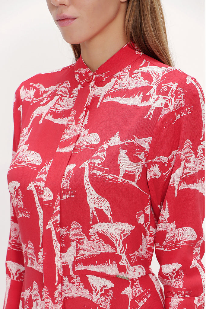 Coral Elastic waist midi dress 92957