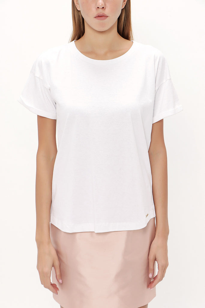 White Wide-cut blouse 19782