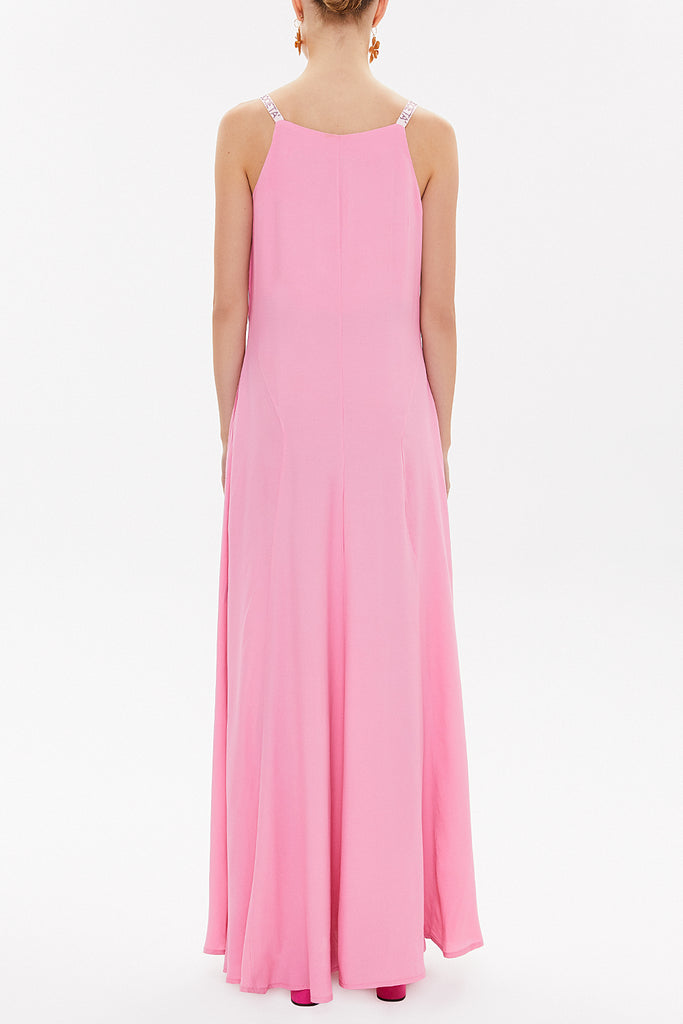 Pink Crystal gems sleeveless maxi dress 92850