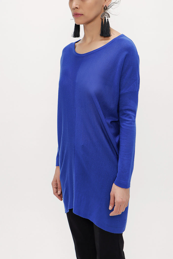 Sax Wide collar  wide cut tricot  blouse  28684