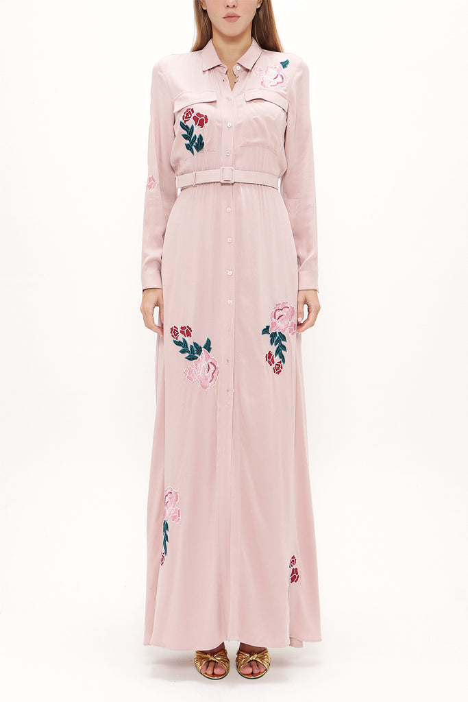 Salmon Embroidered maxi dress 92432