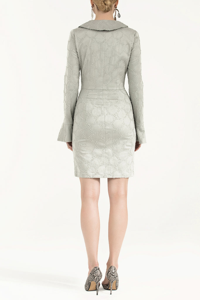 Gray Asymmetric neck slim fit dress 92147