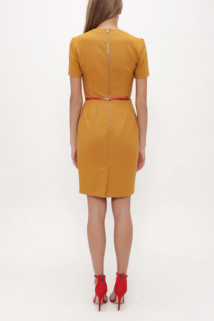 Mustard Slim fit mini dress 91438