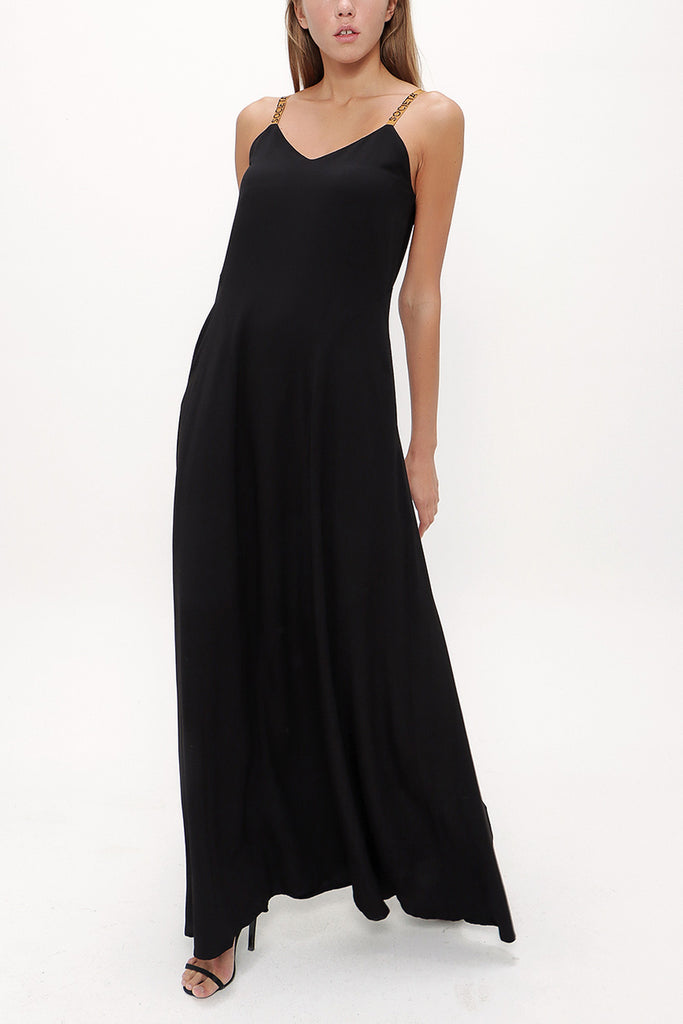 Black Crystal gems sleeveless maxi dress 92849