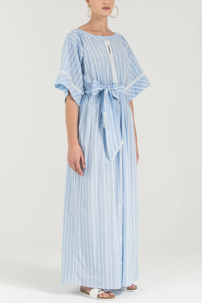 Dantelli Bol Kesim Koton Elbise Mavi 92319