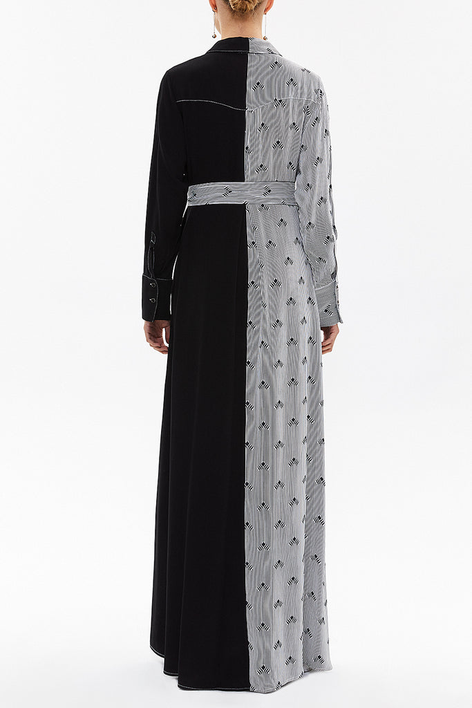 Black Wide cut maxi dress 92569