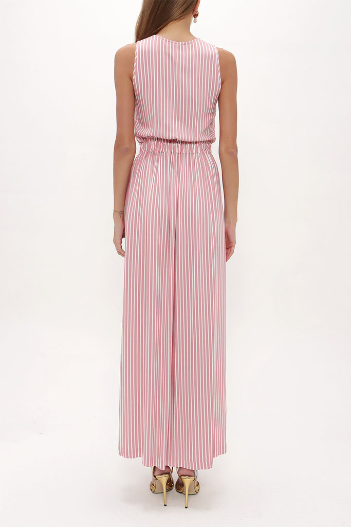 Red Wrap-over sleeveless maxi dress 92381