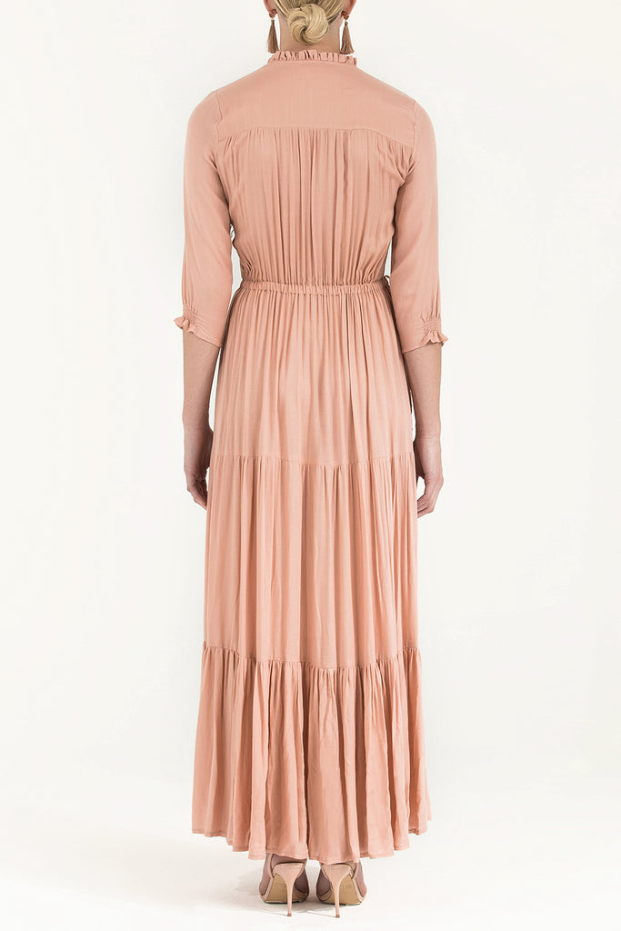 Büzgülü Lastikli Uzun Elbise 92156