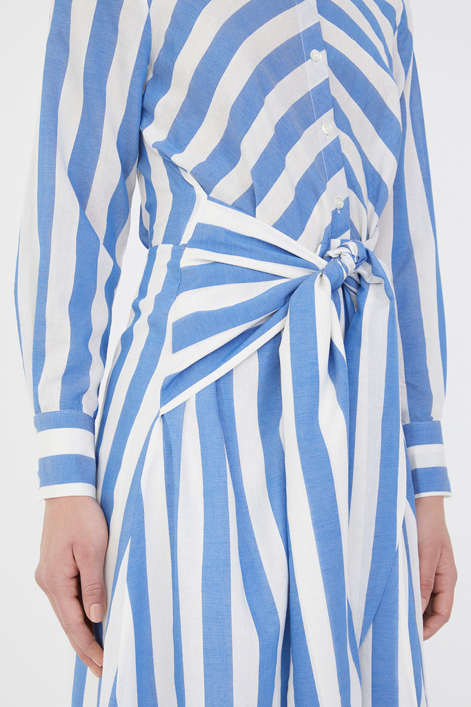 Blue Tie midi dress 92889