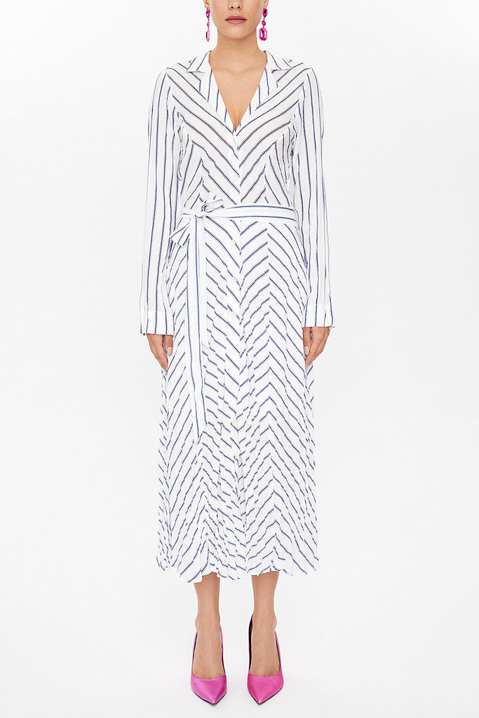 Navy Blue Crushed midi dress 92789