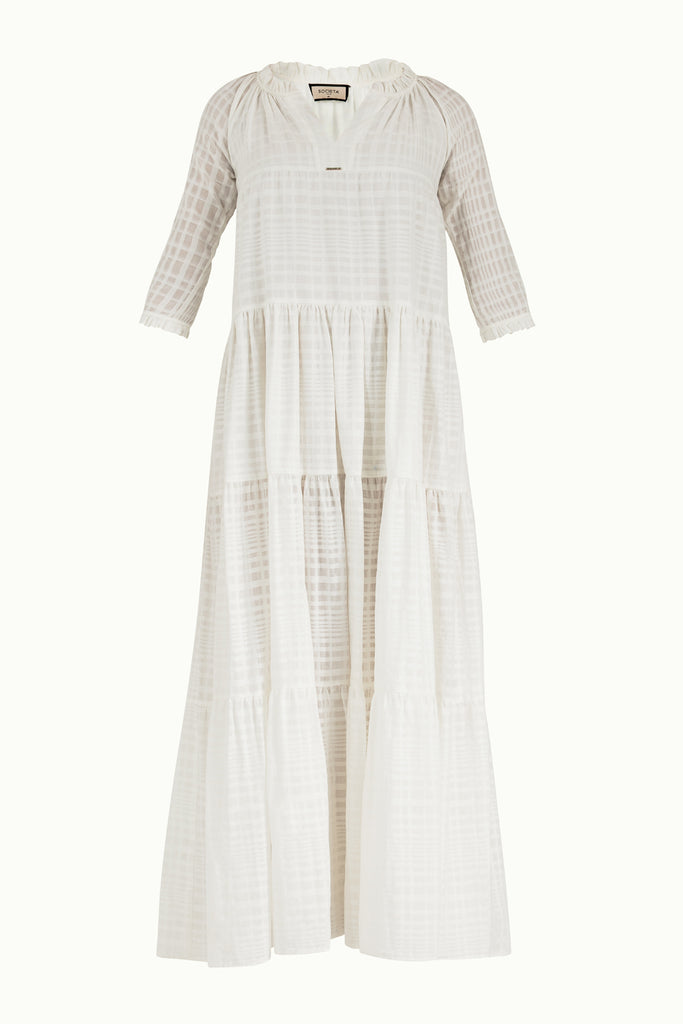 White Pleated wide cut dress 92299