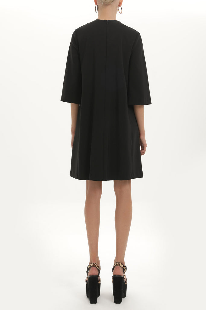 Black Wide cut mini dress 92238