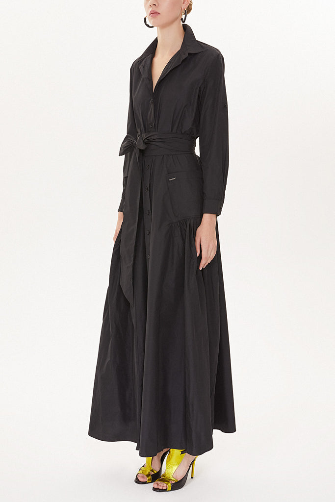 Black Pleated maxi dress  93723
