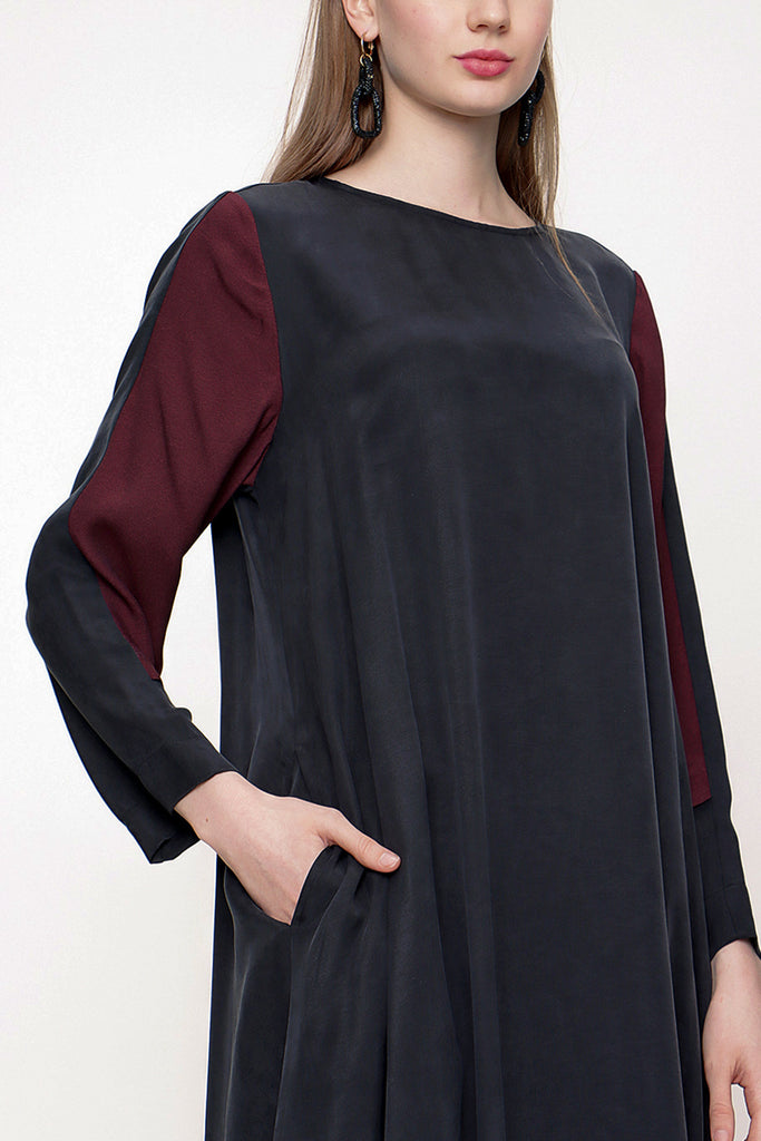 Black Purple Midi dress 93721