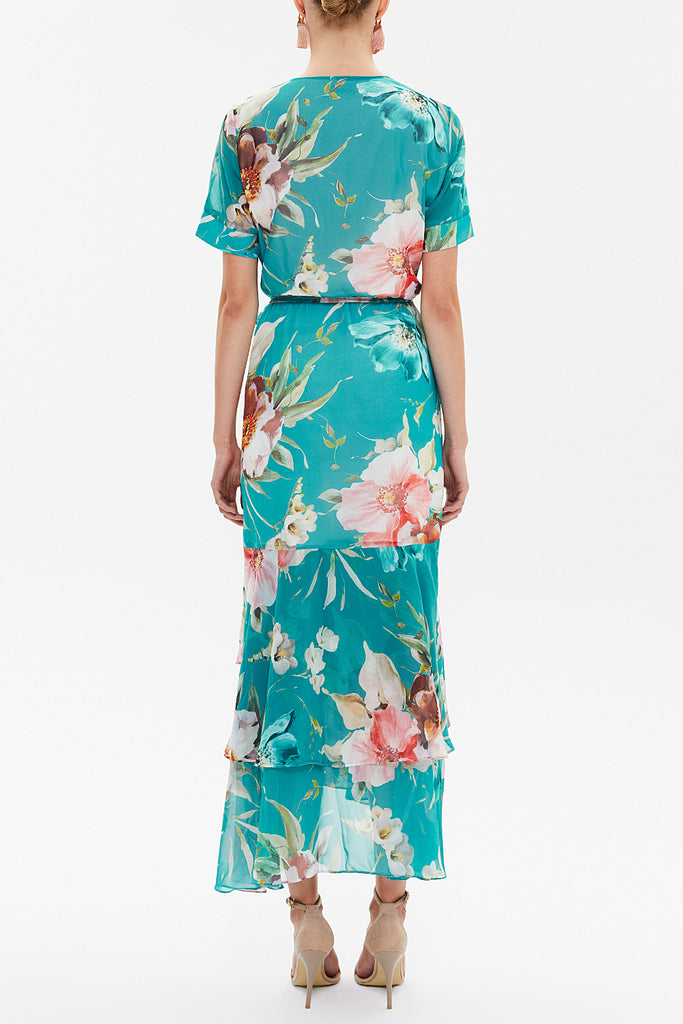 Mint Wrap-over midi dress 92828