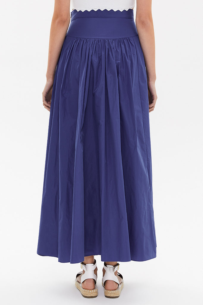 Blue Maxi Pleated skirt 81090