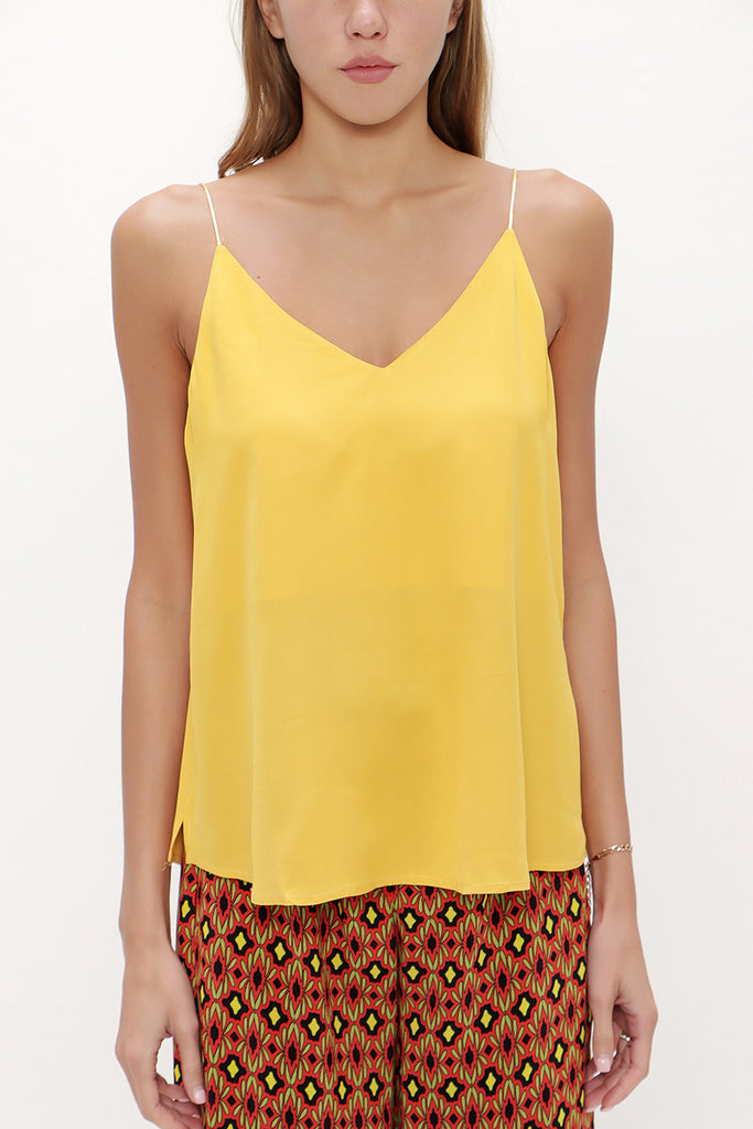 Yellow Strappy  V-neck  blouse  19792