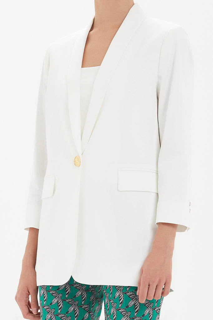 White Wide cut jacket 61081