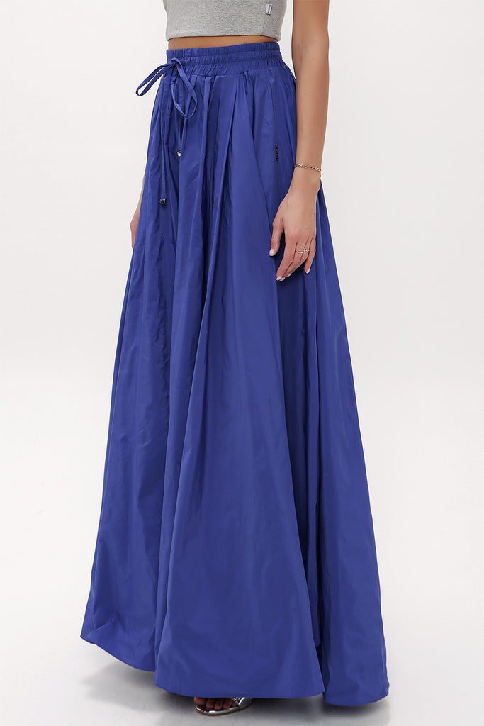 Navy Blue Pleated maxi skirt   81101