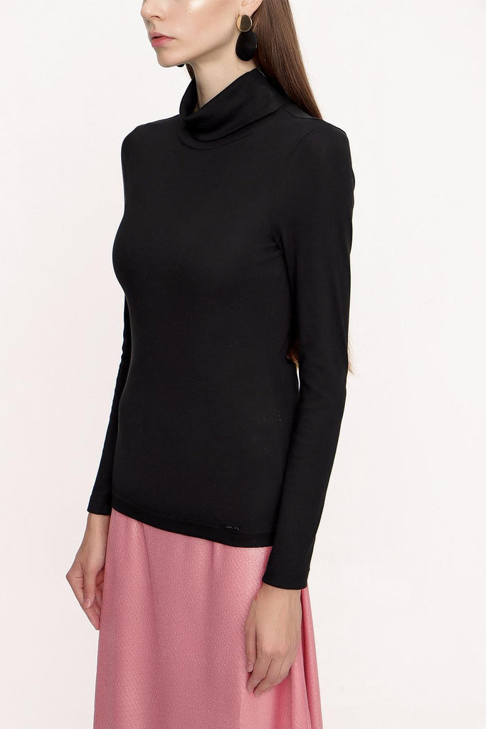 Black Turtleneck blouse 19842