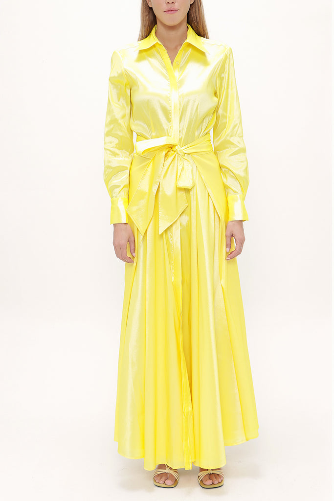 Yellow Tie-front maxi dress 92882