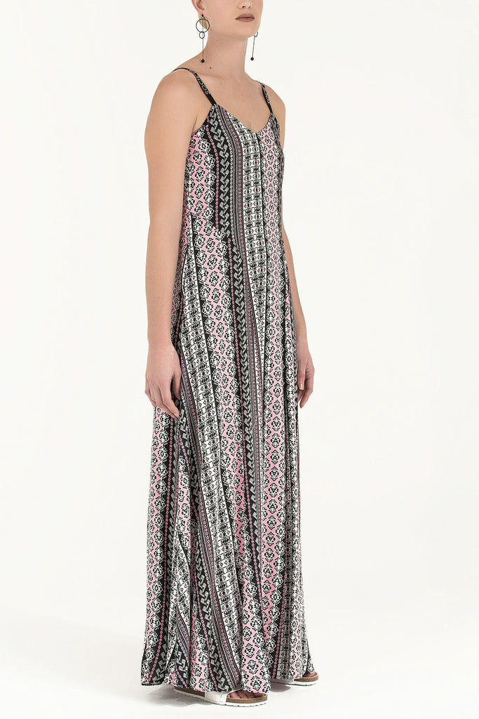 Kristal Taşlı Kolsuz Elbise Pembe 92337