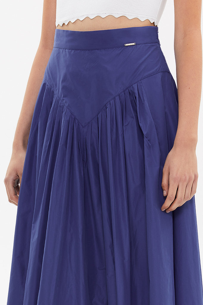 Blue Maxi Pleated skirt 81090