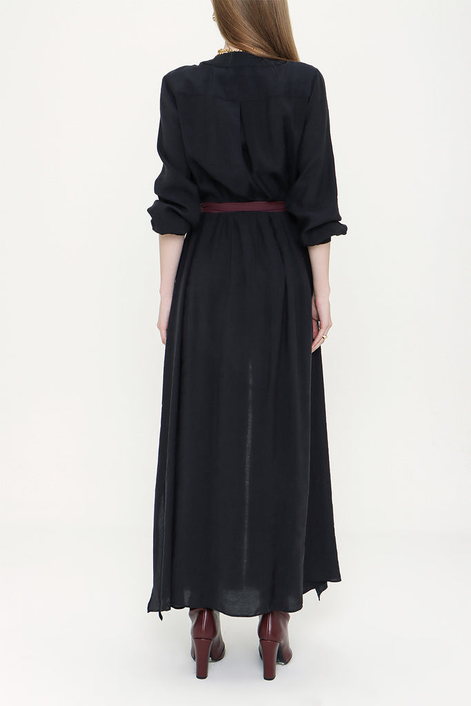 Black Button detail dress 93486