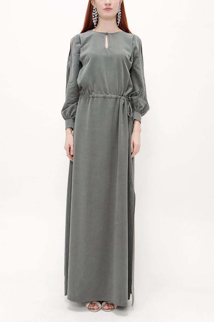 Gray Window sleeve maxi dress 92265