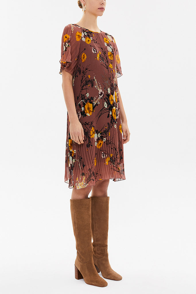 Dried Rose Pleated mini dress 92638