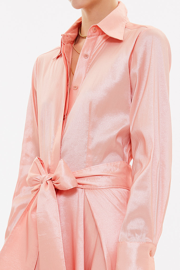 Salmon Tie-front maxi dress 92882