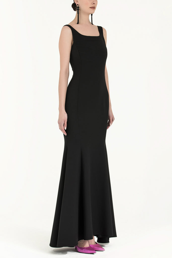 Askılı Uzun Elbise Siyah 91840