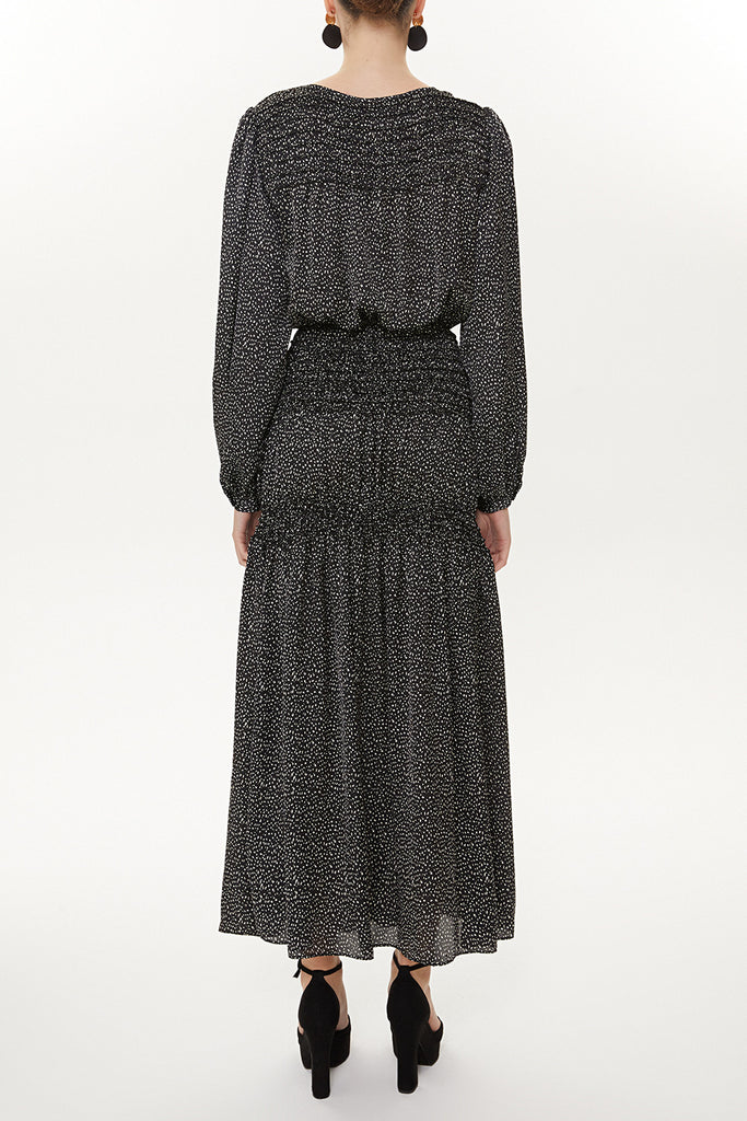 Black Elastic detail maxi dress 93417