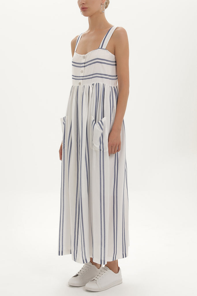 Navy Blue Strappy  maxi dress  92374