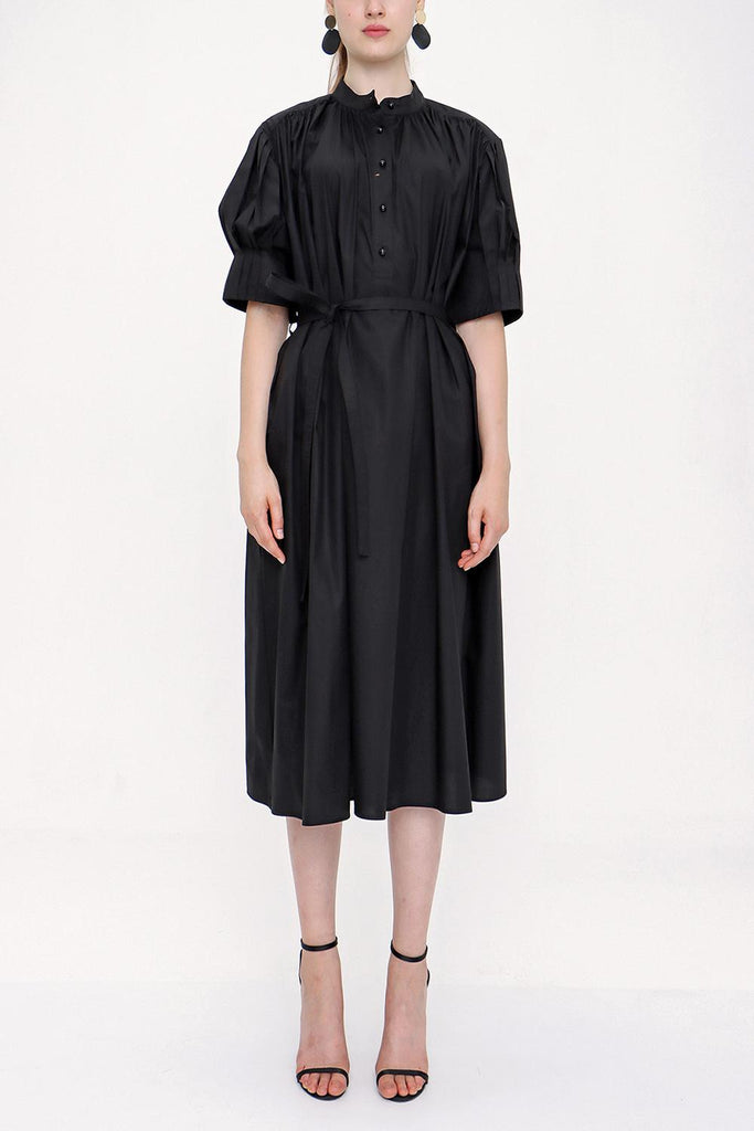 Black Pleated dress 93945