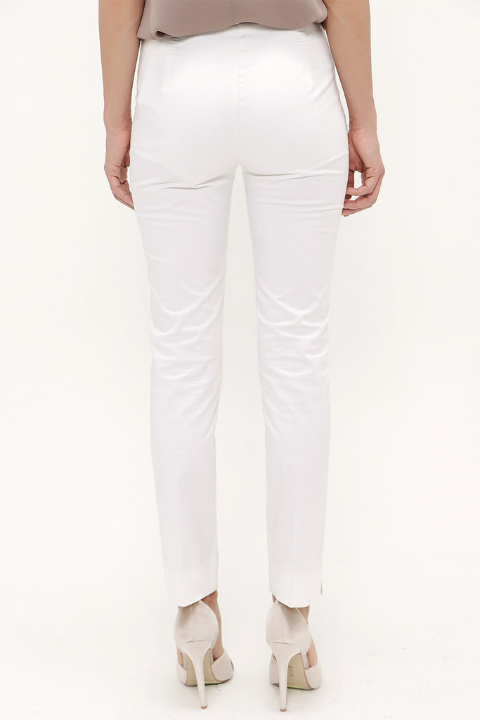 White Slim fit cotton pants 40665