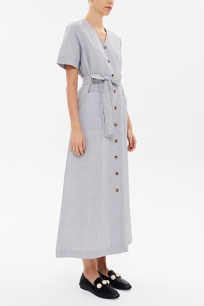 Black Short sleeve midi dress 92852