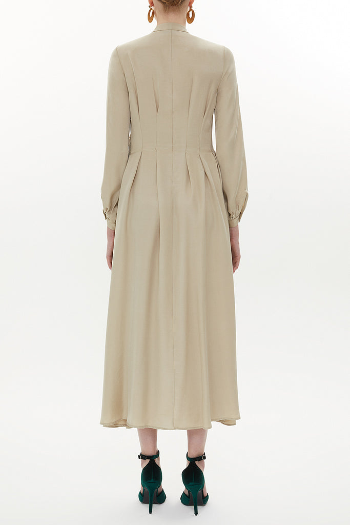 Beige Seam waist detail maxi dress 93367