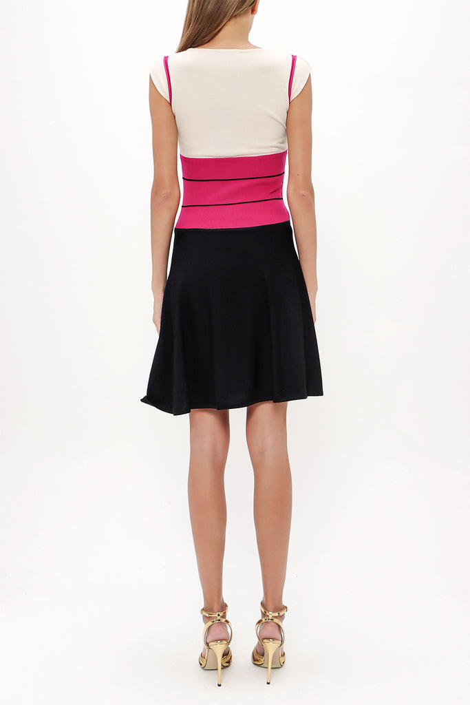 Fuchsia Ruffle skirt knitwear  dress 28035