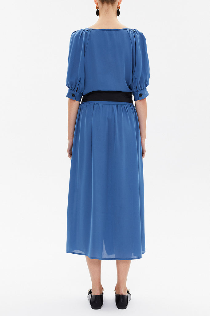 Blue V-neck maxi dress 92761