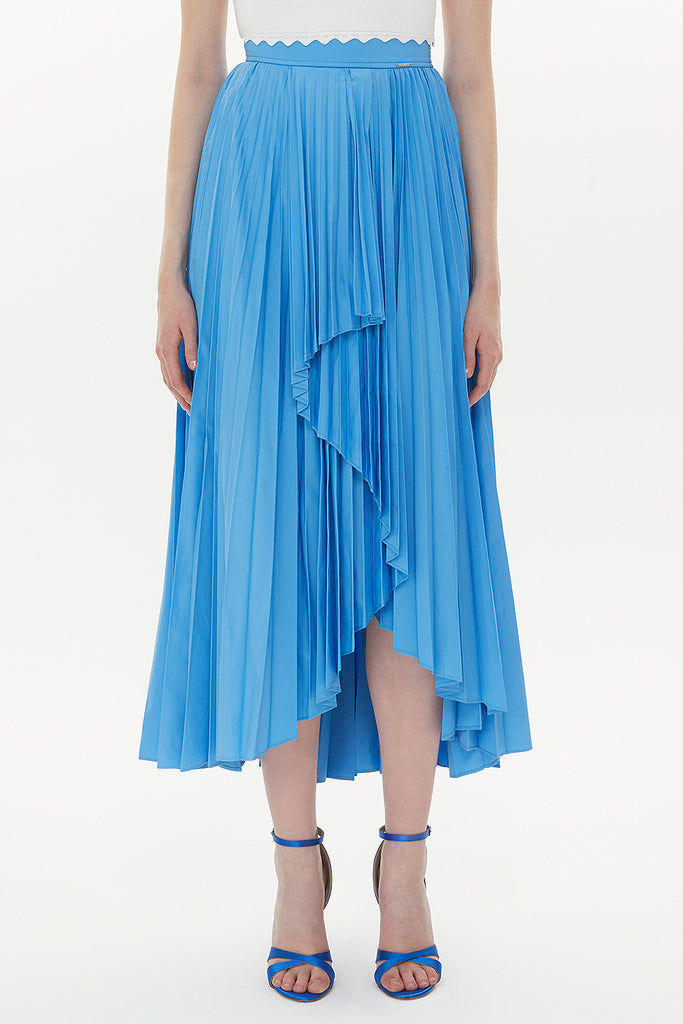 Blue Pleated maxi skirt 81162